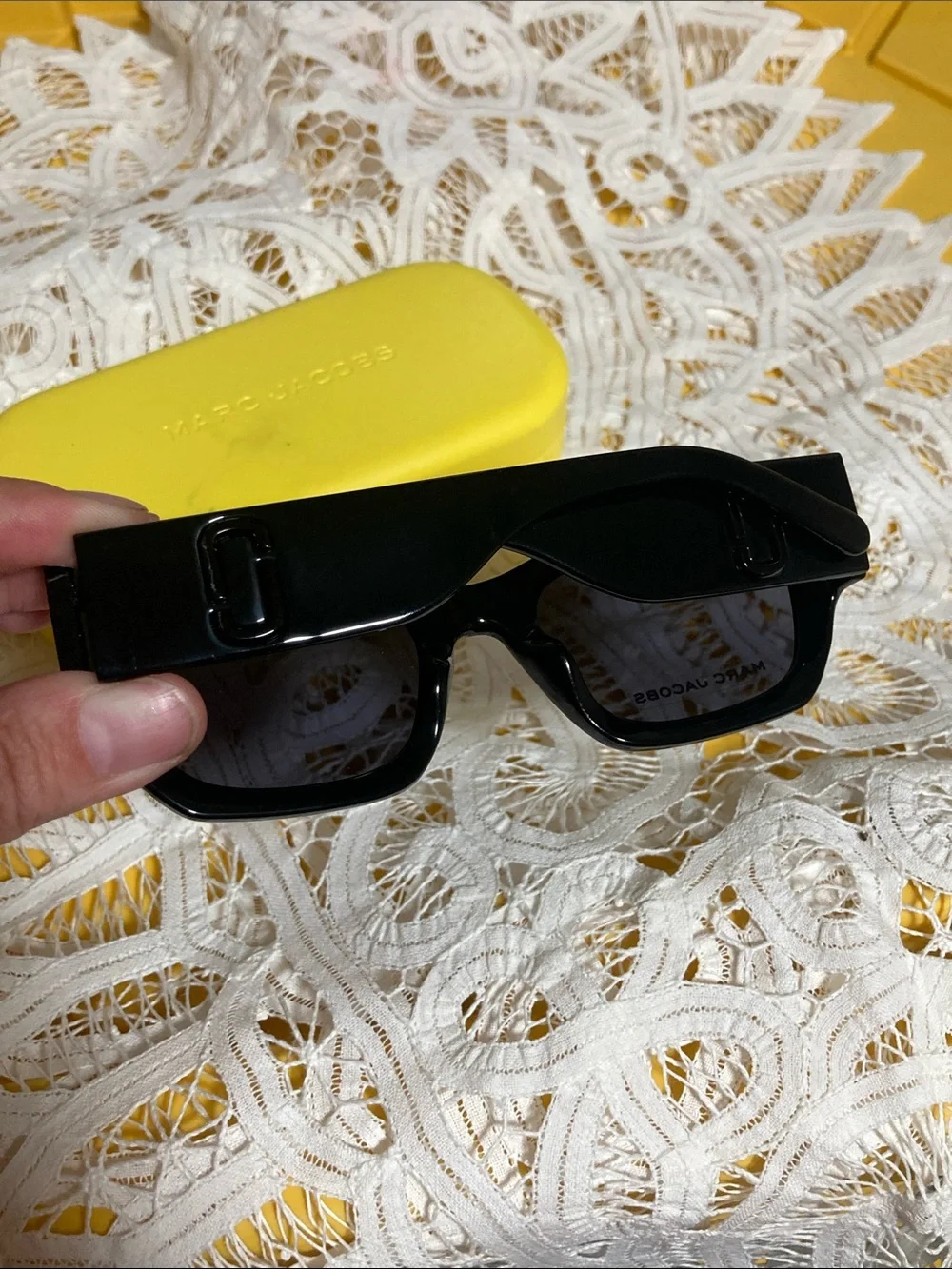 Marc Jacobs Black Sunglasses with Yellow Case